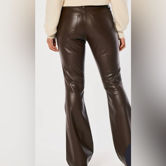 Hollister | Pants u0026 Jumpsuits | Hollister Highrise Vegan Leather Flare Pants  | Poshmark
